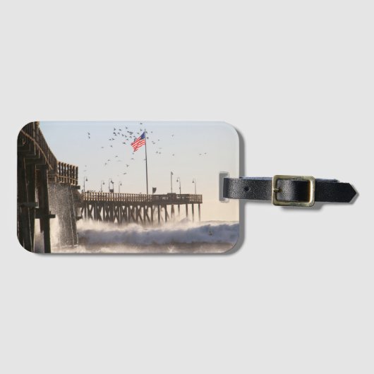 Ventura Pier Waves | El Nino Bagagelabel (Voorkant (horizontaal))