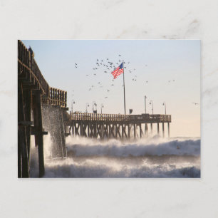 Ventura Pier Waves   El Nino Briefkaart