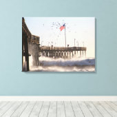 Ventura Pier Waves | El Nino Canvas Afdruk (Insitu (Houten vloer))