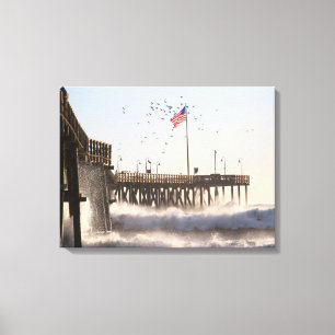 Ventura Pier Waves   El Nino Canvas Afdruk