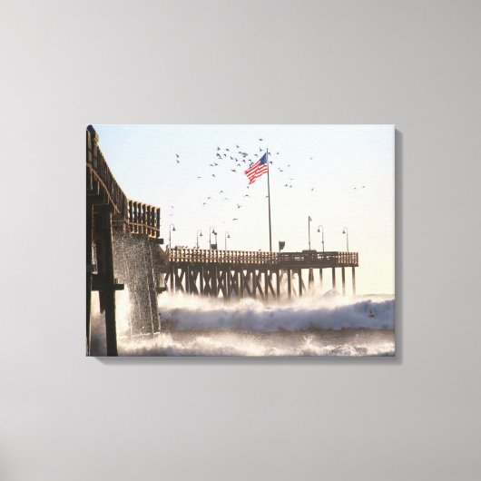Ventura Pier Waves | El Nino Canvas Afdruk (Voorkant)