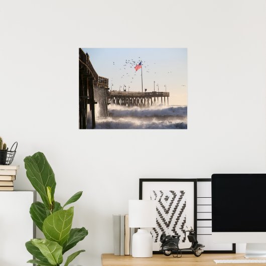 Ventura Pier Waves | El Nino Poster (Thuiskantoor)