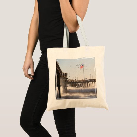 Ventura Pier Waves | El Nino Tote Bag (Voorkant (product))