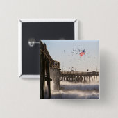 Ventura Pier Waves | El Nino Vierkante Button 5,1 Cm (Voorkant /achterkant)