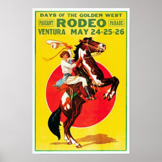 Ventura Rodeo, 1933. Oude reclame Poster (Voorkant)