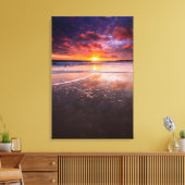 Ventura State Beach bij zonsondergang Canvas Afdruk (Insitu (Woonkamer))