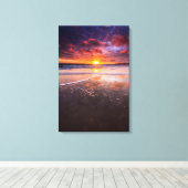 Ventura State Beach bij zonsondergang Canvas Afdruk (Insitu (Houten vloer))
