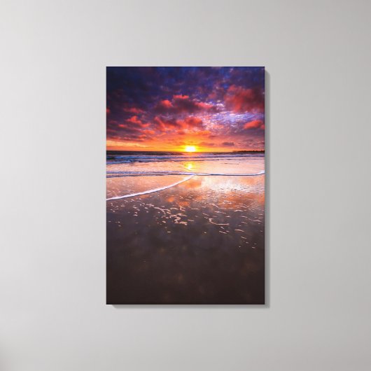 Ventura State Beach bij zonsondergang Canvas Afdruk (Voorkant)
