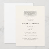 Venue Illustration Old Money Aesthetic, Wedding  Kaart (Voorkant / Achterkant)