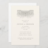 Venue Illustration Old Money Aesthetic, Wedding  Kaart (Voorkant / Achterkant)