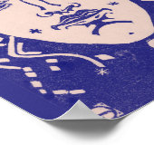 Venus Aphrodite Godin van Liefde Mythologie Blauw Poster (Hoek)