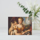 Venus Blindfolding Cupid Briefkaart (Staand voorkant)