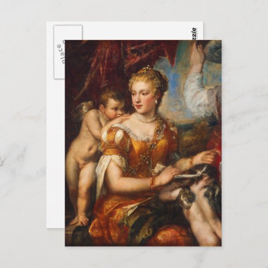 Venus Blindfolding Cupid Briefkaart (Voorkant / Achterkant)