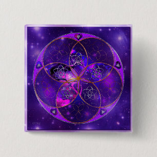 Venus Bloem van de Liefde fineART Universum Vierkante Button 5,1 Cm