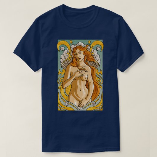 VENUS BOTICCELLI ART NUVEAU T-SHIRT (Design voorkant)