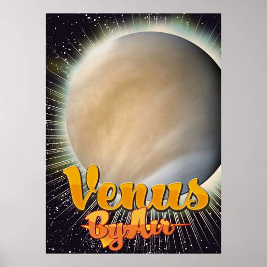 Venus By Air Vintage vluchtposter Poster (Voorkant)