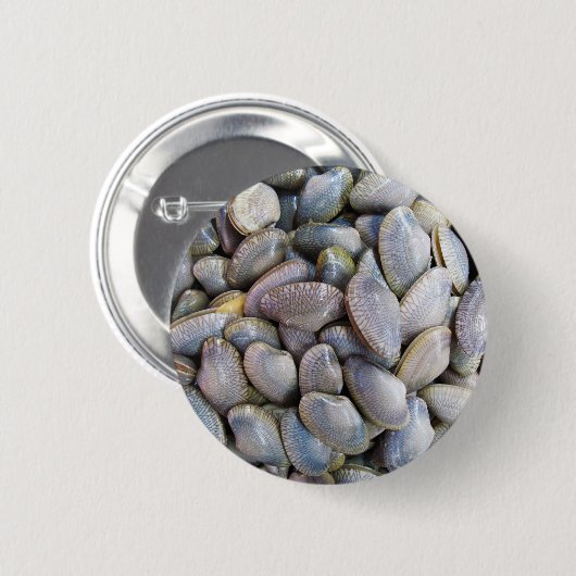 Venus Clam [gestreepte venusschelp] Ronde Button 5,7 Cm (Voorkant /achterkant)