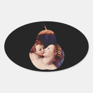 Venus Cupid Folly Time by Bronzino Oval Sticker