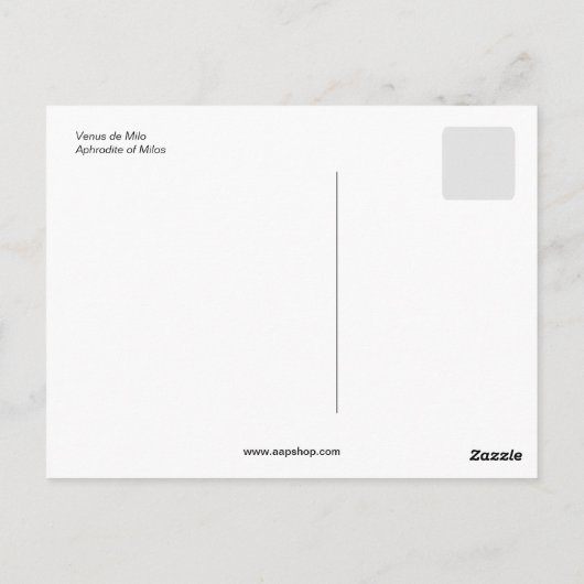 Venus De Milo Briefkaart (Achterkant)