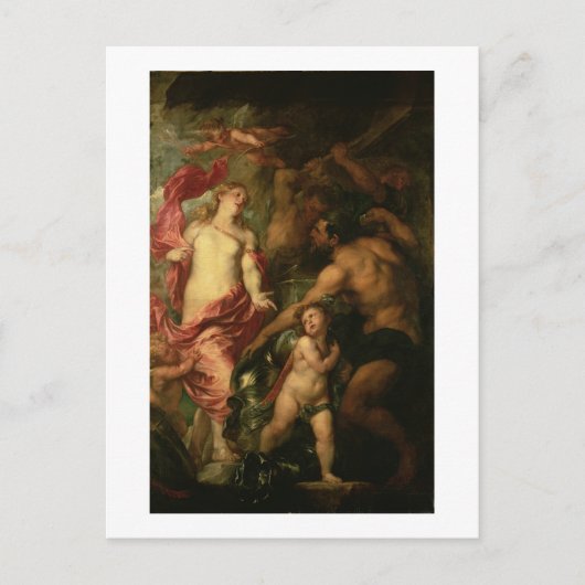 Venus die Vulcan vraagt om de Armor van Aeneas (ol Briefkaart (Voorkant)