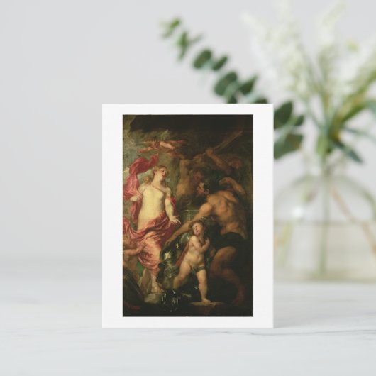 Venus die Vulcan vraagt om de Armor van Aeneas (ol Briefkaart (Staand voorkant)