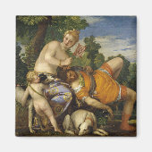 Venus en Adonis (door Paolo Veronese) Magneet (Voorkant)