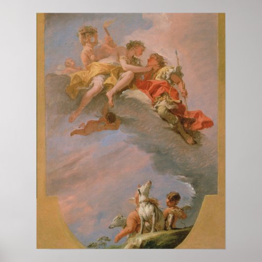 Venus en Adonis (olie op doek) Poster (Voorkant)