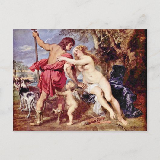 Venus en Adonis van Rubens Peter Paul Briefkaart (Voorkant)