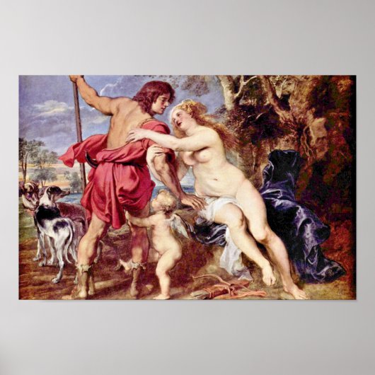 Venus en Adonis van Rubens Peter Paul Poster (Voorkant)