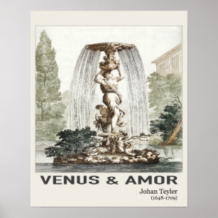 Venus en Amor in de fontein Poster