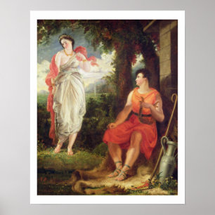 Venus en Anchises, 1826 (olie op doek) Poster