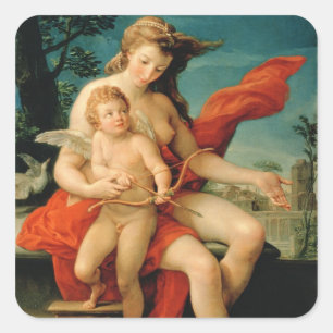 Venus en Cupid, 1785 Vierkante Sticker