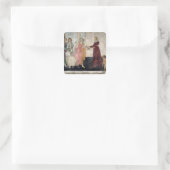 Venus en de Graces Vierkante Sticker (Tas)