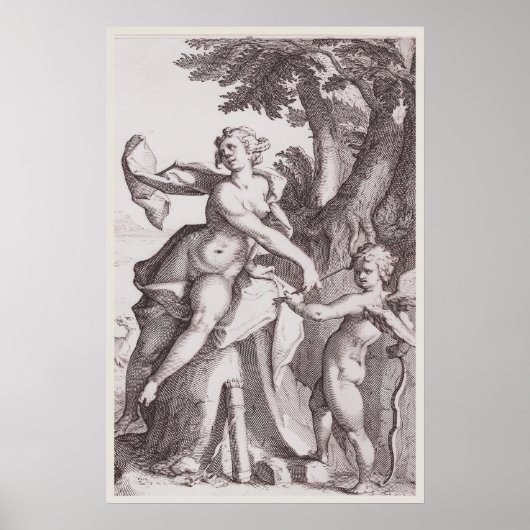 Venus en de pijl van Cupido - Tijdloze Mythische K Poster (Voorkant)