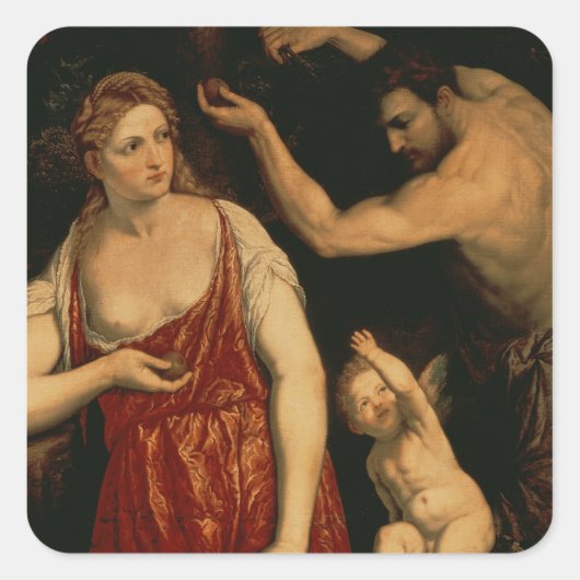 Venus en Mars, 1550 Vierkante Sticker (Voorkant)
