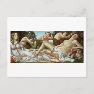 Venus en Mars, c.1485 (tempera en olie) Briefkaart