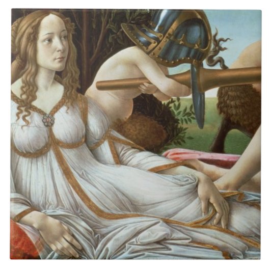 Venus en Mars, c.1485 (tempera en olie) Tegeltje (Voorkant)