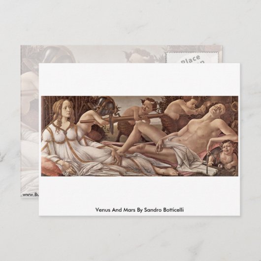 Venus en Mars door Sandro Botticelli Briefkaart (Voorkant / Achterkant)
