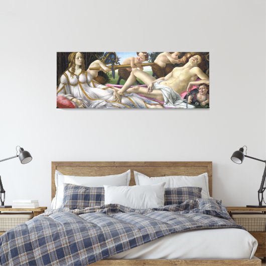 Venus en Mars door Sandro Botticelli Canvas Afdruk (Insitu (Slaapkamer))