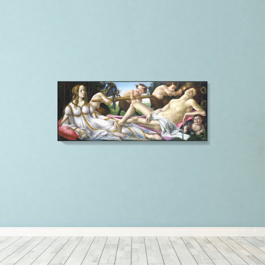 Venus en Mars, Sandro Botticelli Canvas Afdruk (Insitu (Houten vloer))