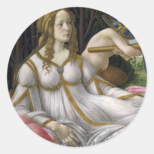 Venus en Mars, Sandro Botticelli Ronde Sticker (Voorkant)