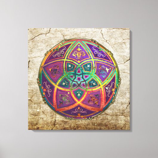 Venus Flower of Love fineART Oriental Antiek Gold Canvas Afdruk (Voorkant)