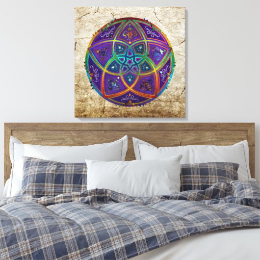 Venus Flower of Love fineART Oriental Antiek lila Canvas Afdruk (Insitu (Slaapkamer))
