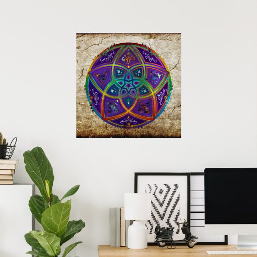 Venus Flower of Love fineART Oriental Antiek lila Poster (Thuiskantoor)