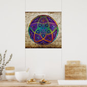 Venus Flower of Love fineART Oriental Antiek lila Poster (Keuken)