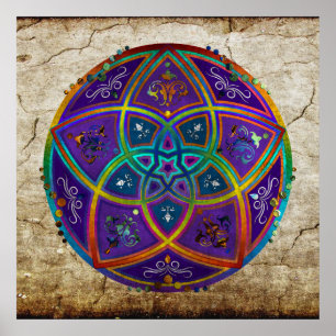 Venus Flower of Love fineART Oriental Antiek lila Poster