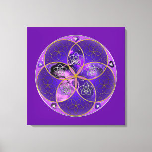 Venus Flower of Love fineART violet roze Canvas Afdruk