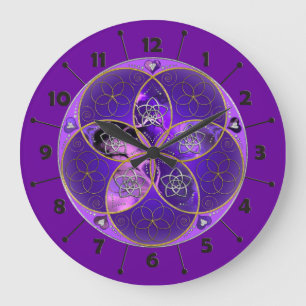 Venus Flower of Love fineART violet roze Grote Klok
