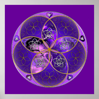 Venus Flower of Love fineART violet roze Poster