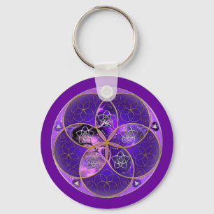 Venus Flower of Love fineART violet roze Sleutelhanger